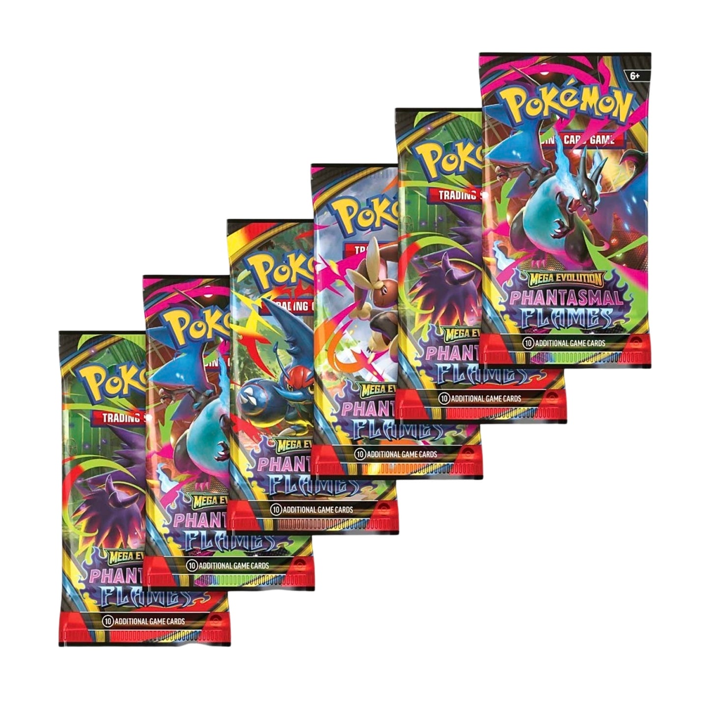 Pokémon TCG: Mega Evolution-Phantasmal Flames Booster Bundle (6 Packs)
