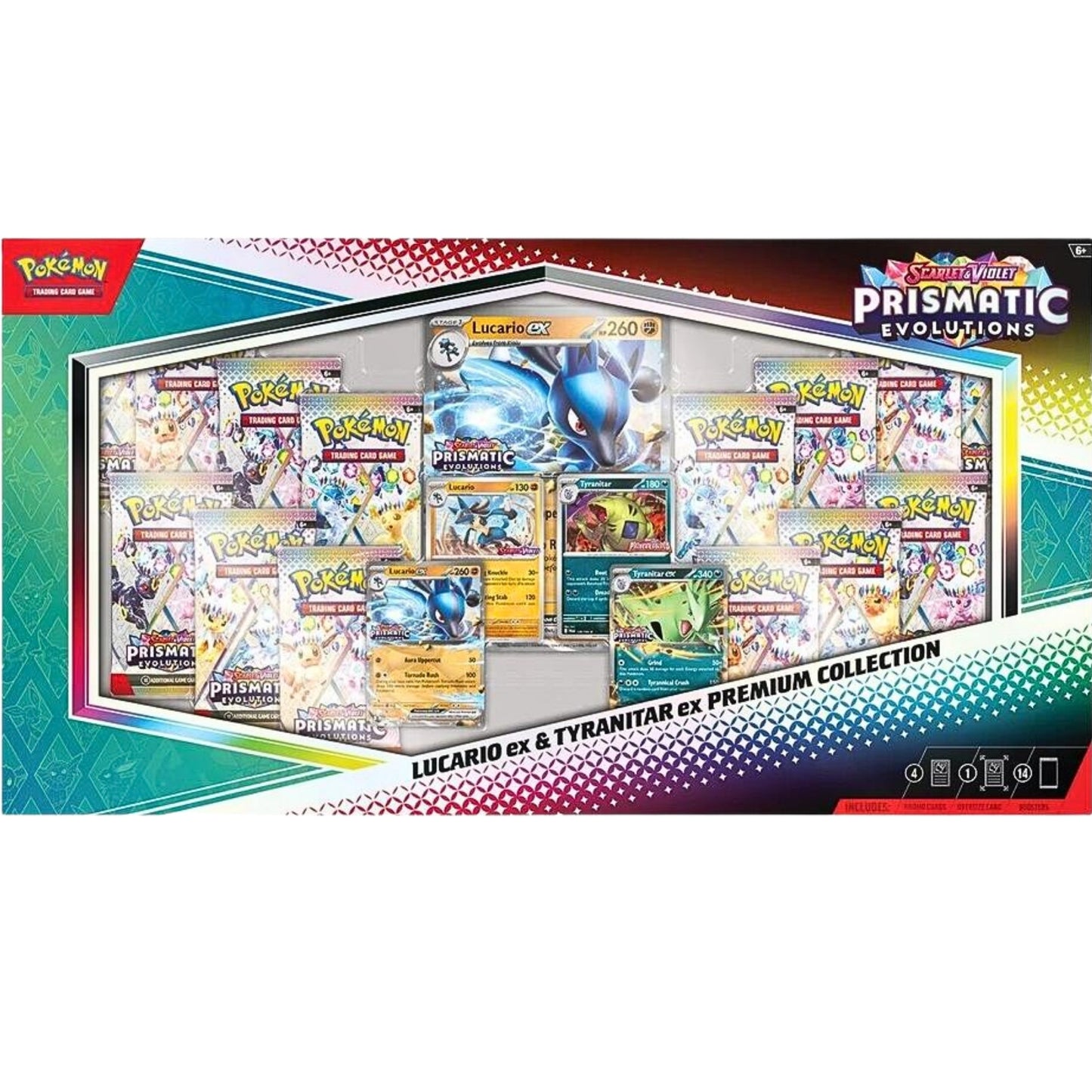 Prismatic Evolutions Lucario ex & Tyranitar ex-Premium Collection (Sam's Club)